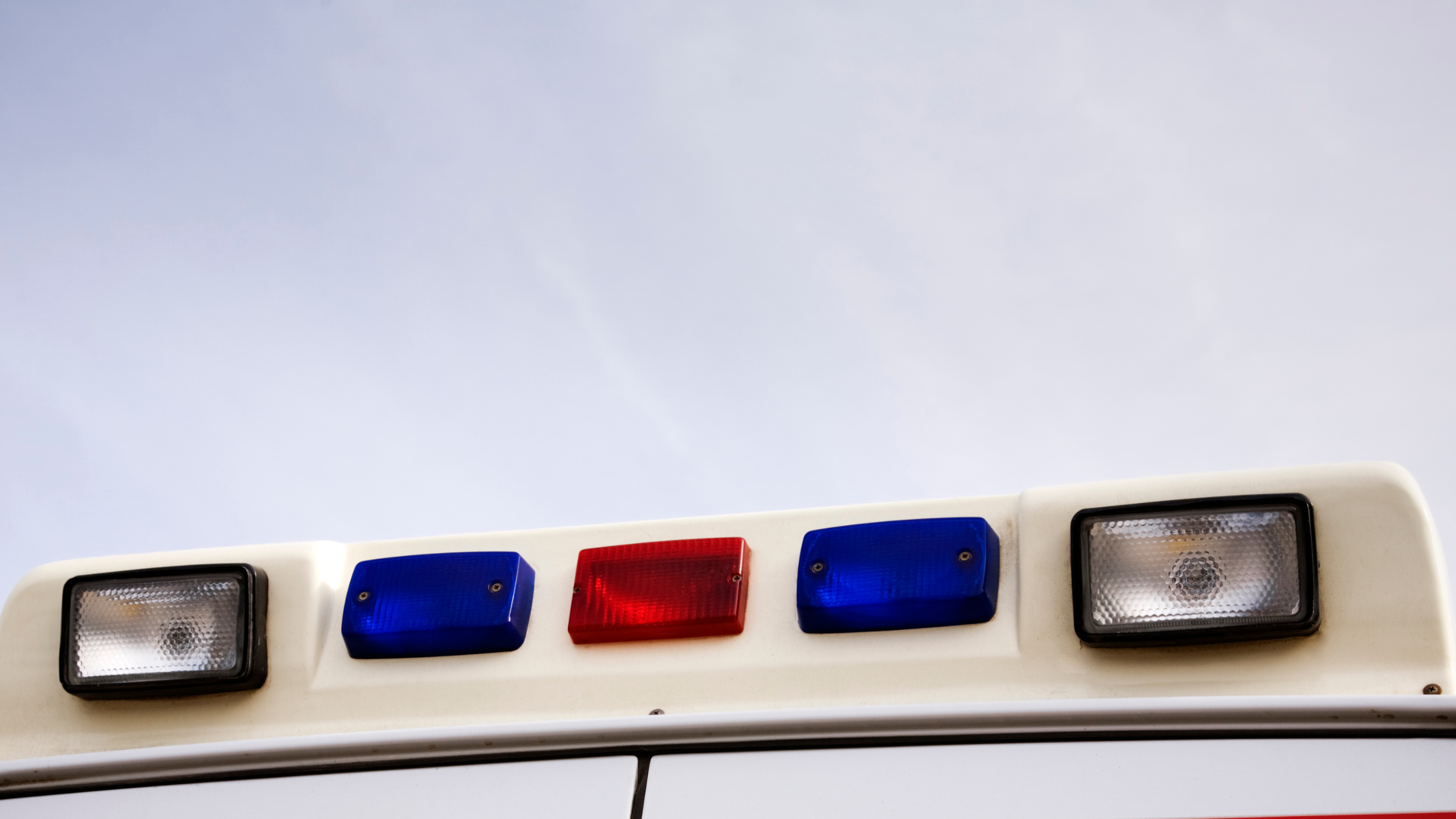 Closeup of the lights on top of an ambulance