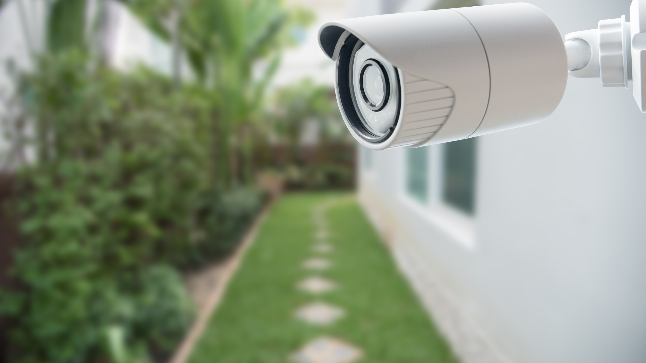 A security camera overlooking property